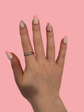 Pink French Tip and Chrome - Short Almond