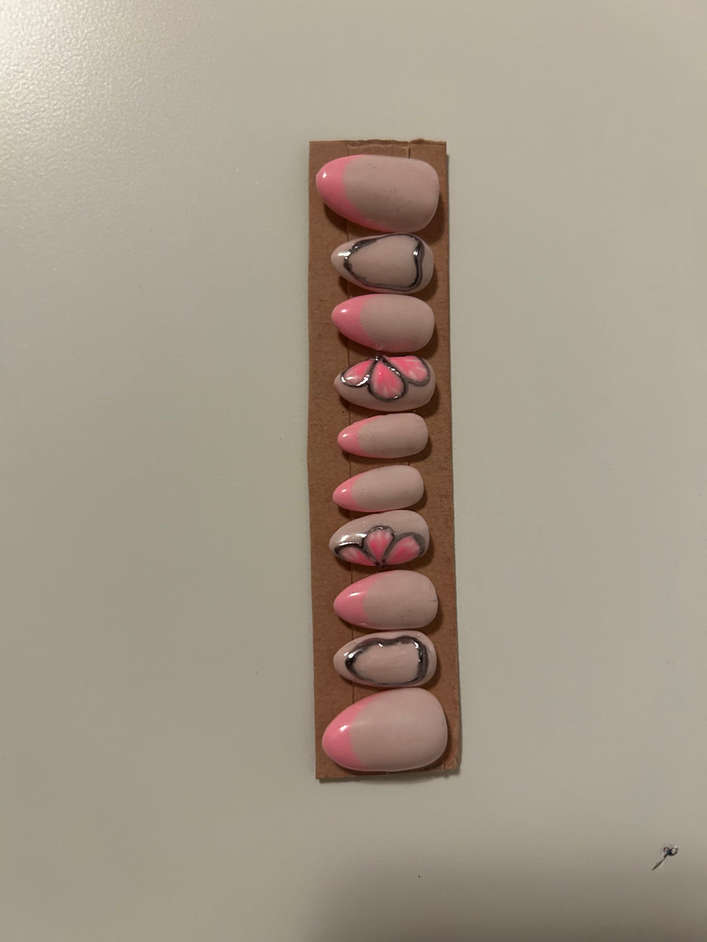 Pink French Tip and Chrome - Short Almond