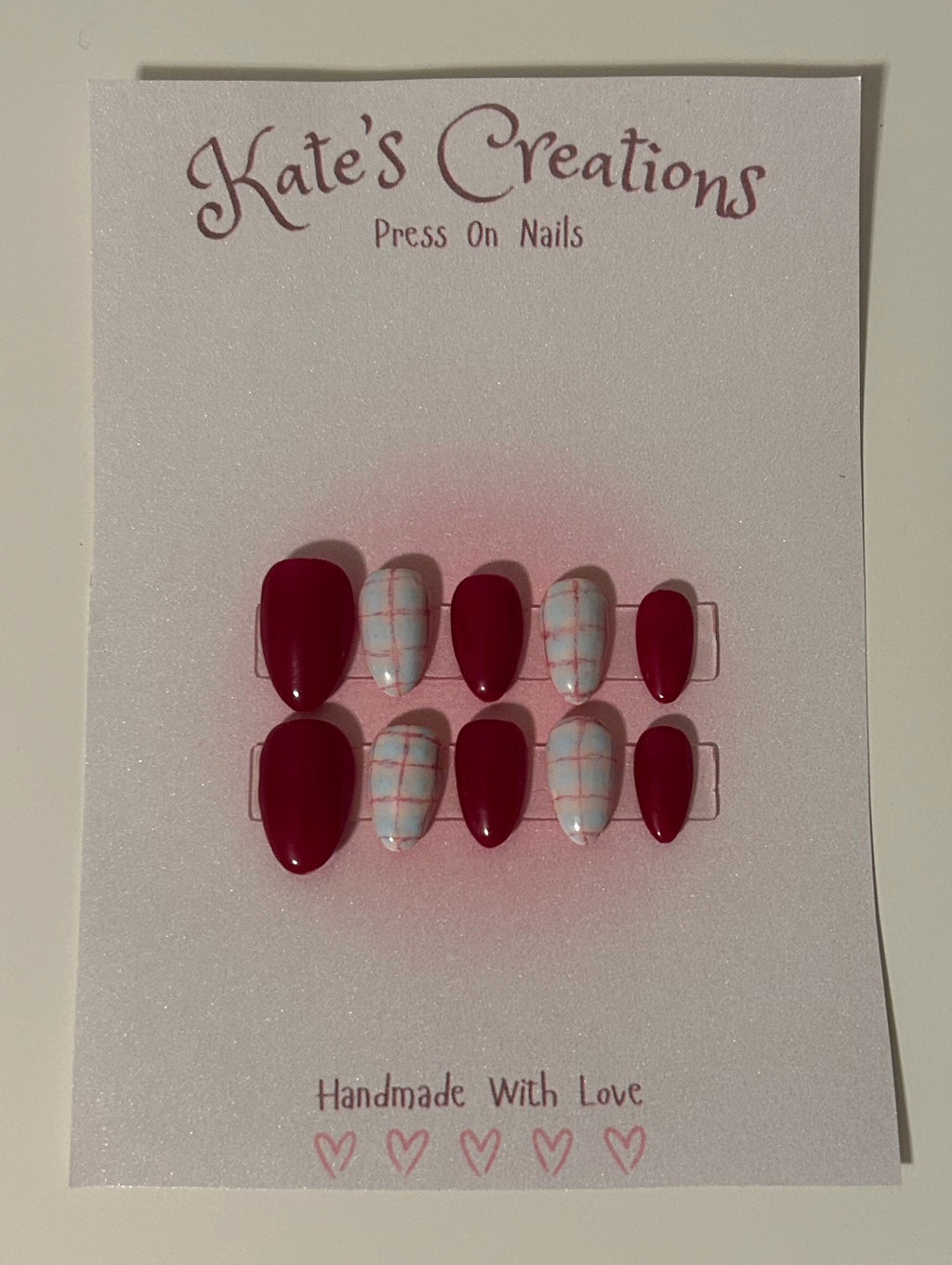 Red Gingham - Short Almond