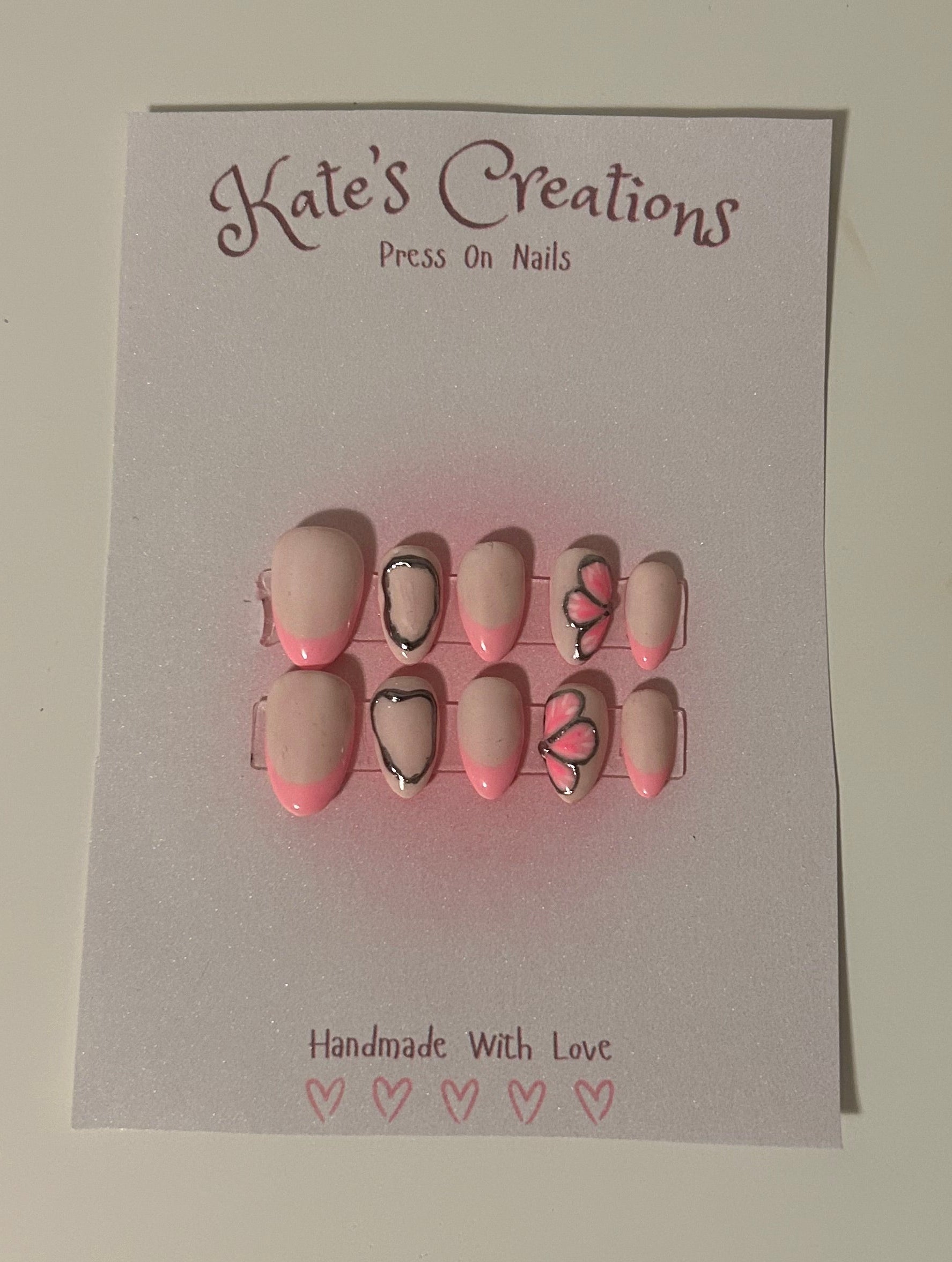 Pink French Tip and Chrome - Short Almond